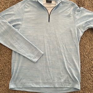 Men's Light Blue Quarter-Zip Golf Shirt